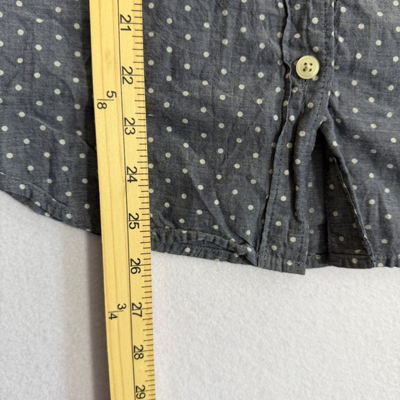 Old Navy Womens Blue Polka Dot Cotton Button Down Shirt Size Medium Long Sleeve - Picture 5 of 9